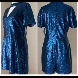 JustFab blue sequin romper